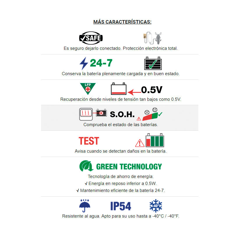 CARGADOR/MANTENEDOR DE BATERÍAS OPTIMATE LITHIUM 4S 4 X 0,8A TM-484