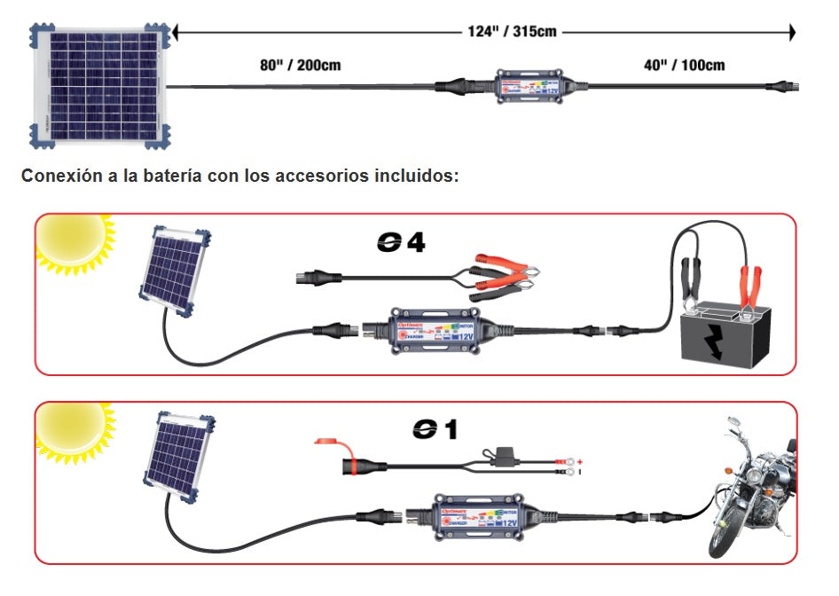 CARGADOR/MANTENEDOR DE BATERÍAS SOLAR OPTIMATE TM-522-1