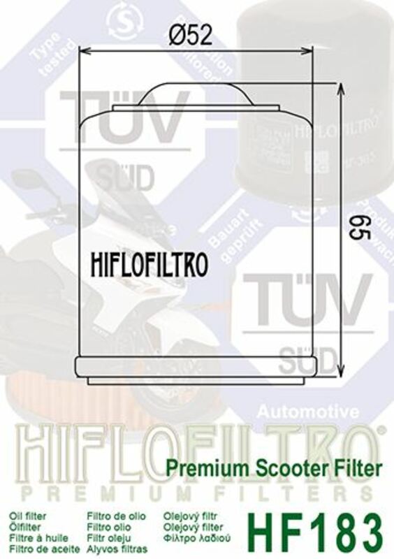 FILTRO ACEITE HIFLOFILTRO PIAGGIO 4T