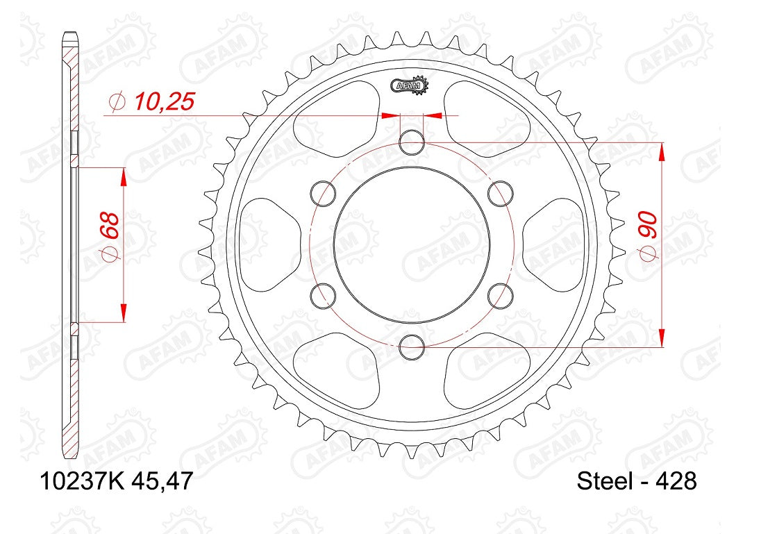 CORONA AFAM ACERO 428X47 - HONDA