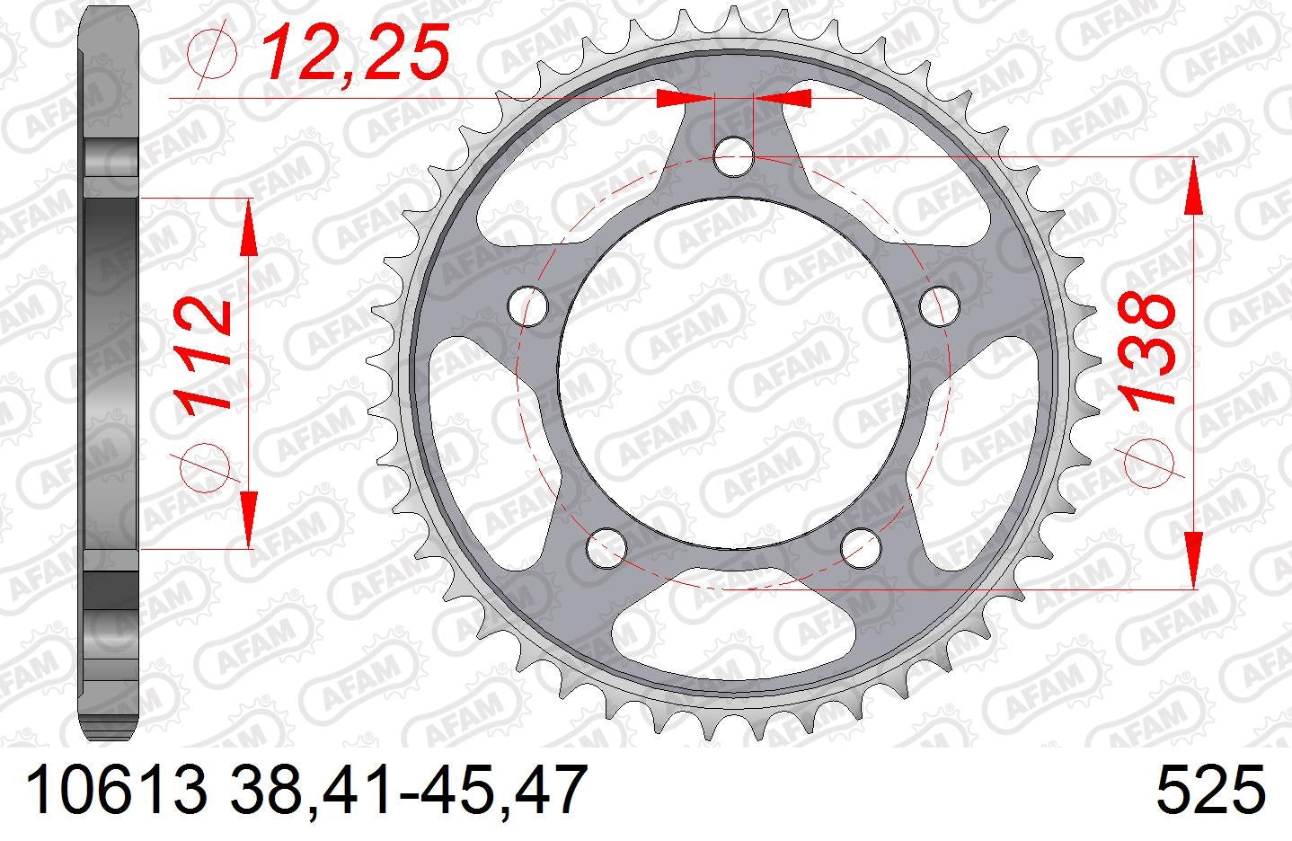 CORONA AFAM ACERO 525X42 HONDA