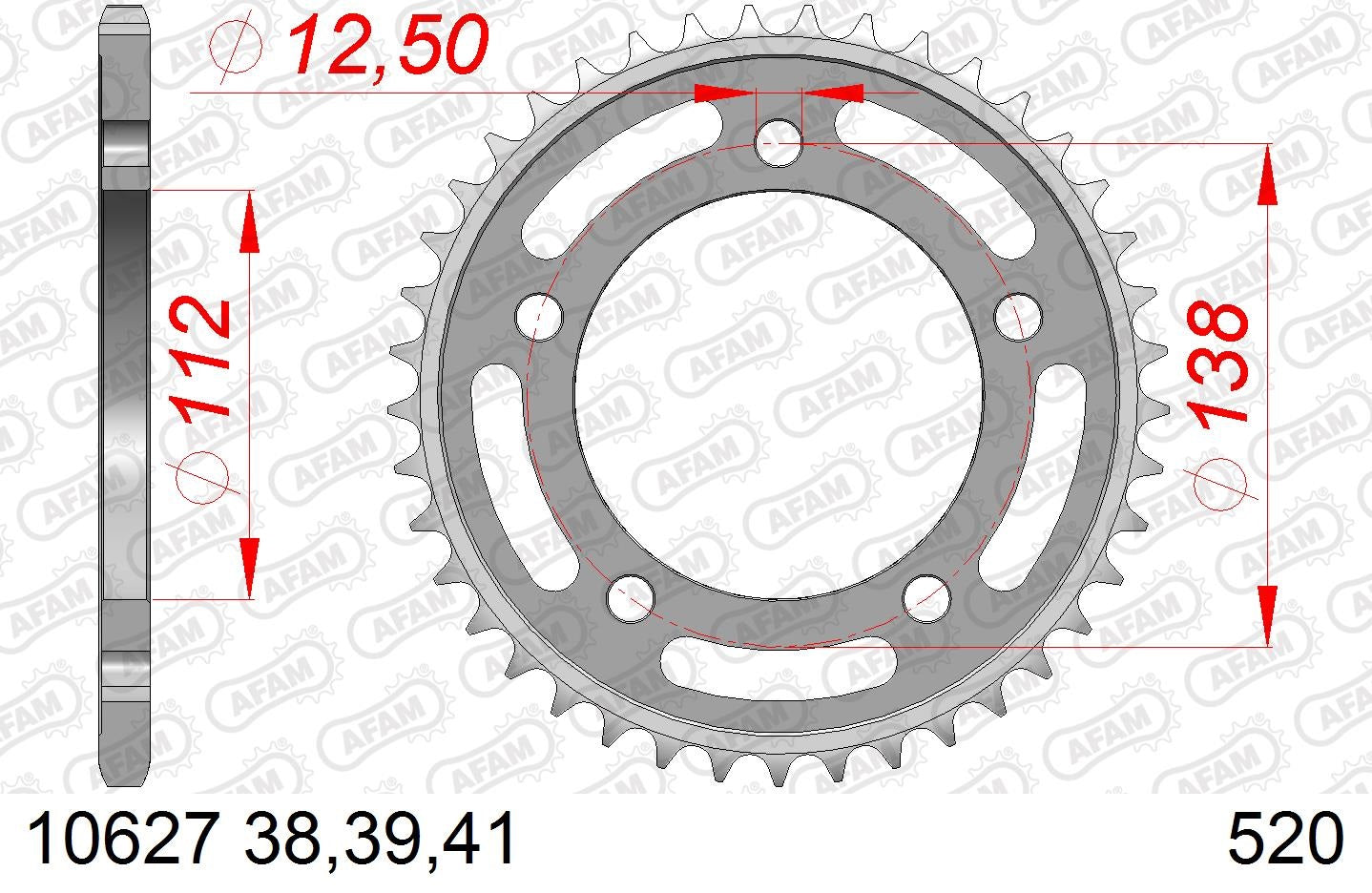 CORONA AFAM ACERO 520X38 - HONDA