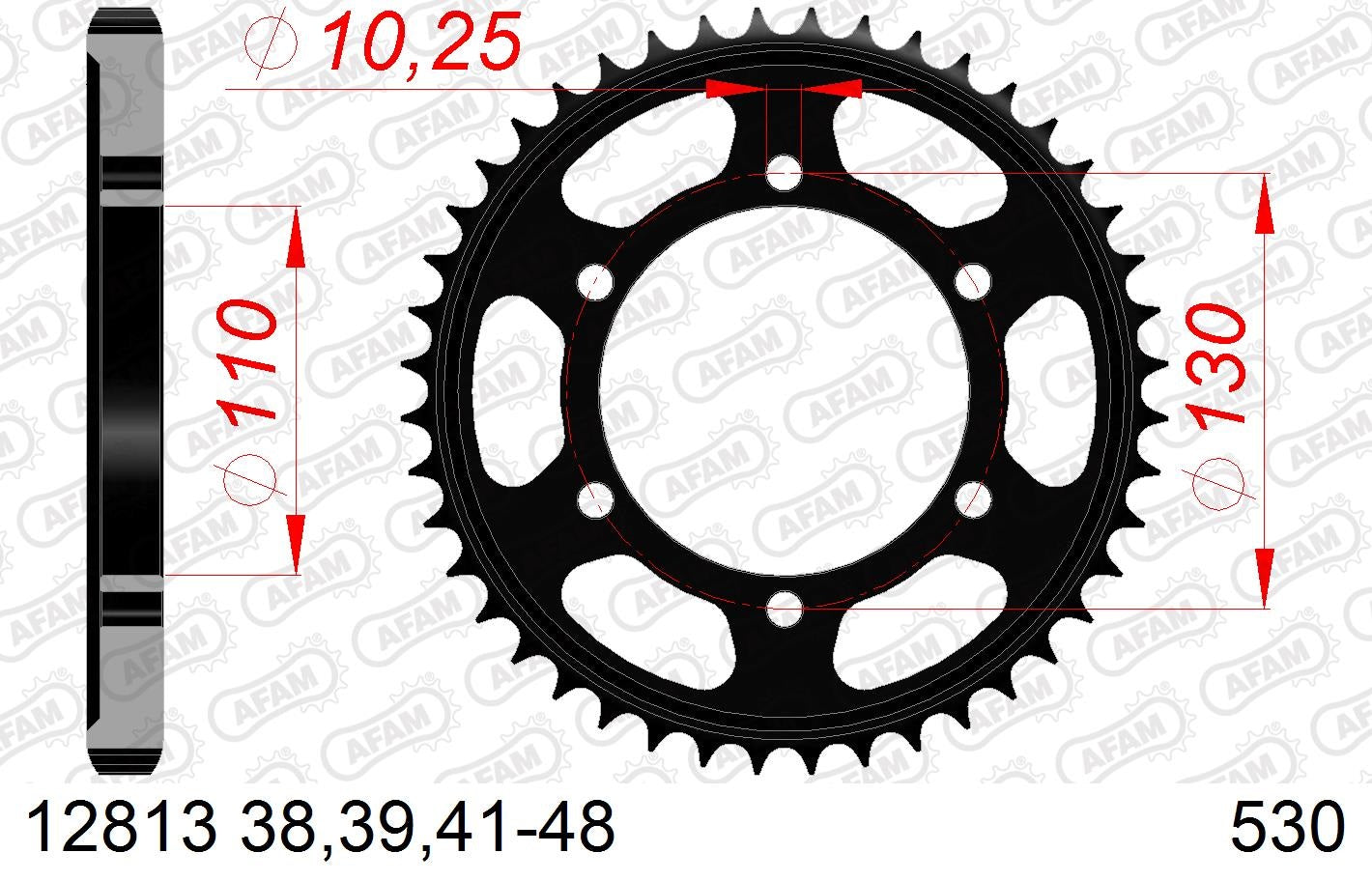 CORONA AFAM ACERO 530X46 YAMAHA