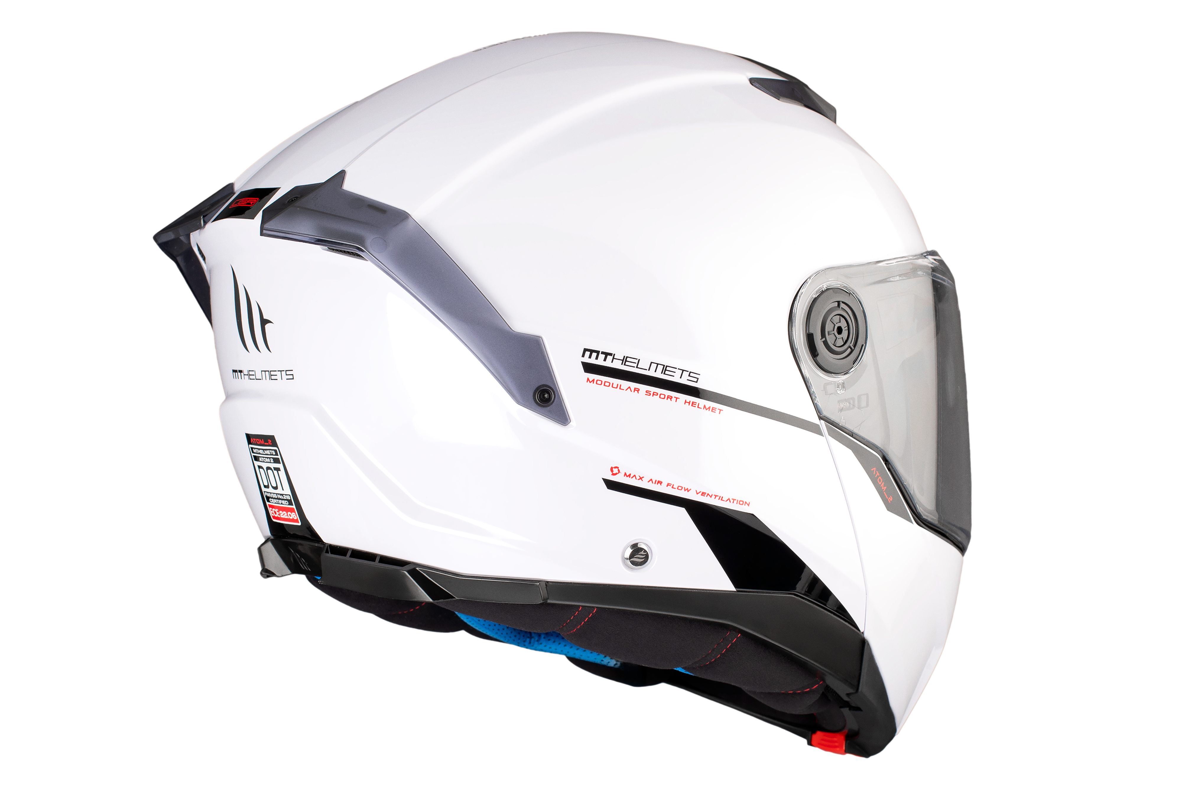 CASCO MT ATOM 2 SV SOLID A0 BLANCO BRILLO