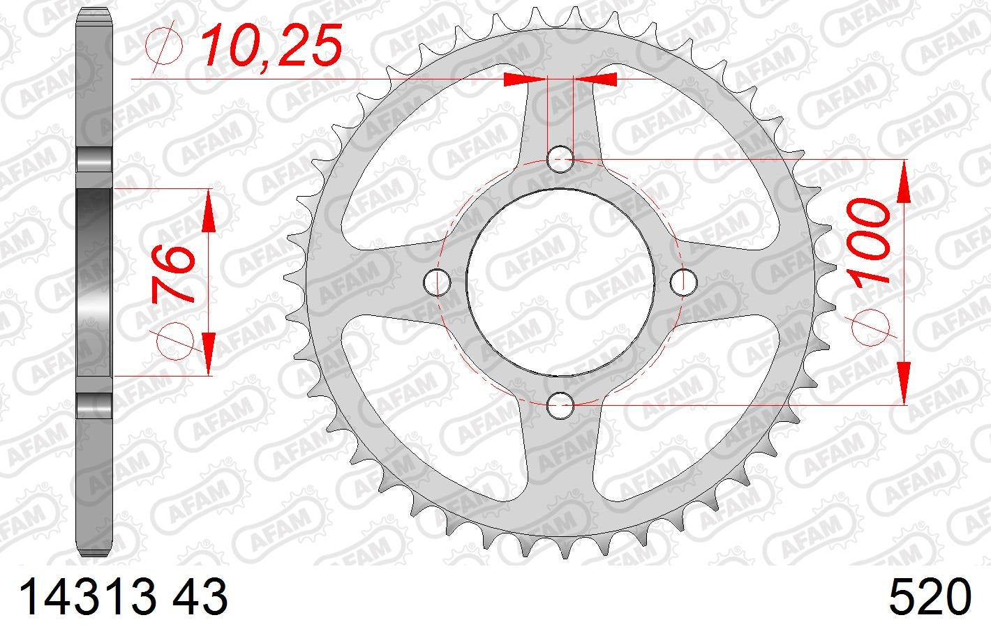 CORONA AFAM ACERO 520X43 - SUZUKI