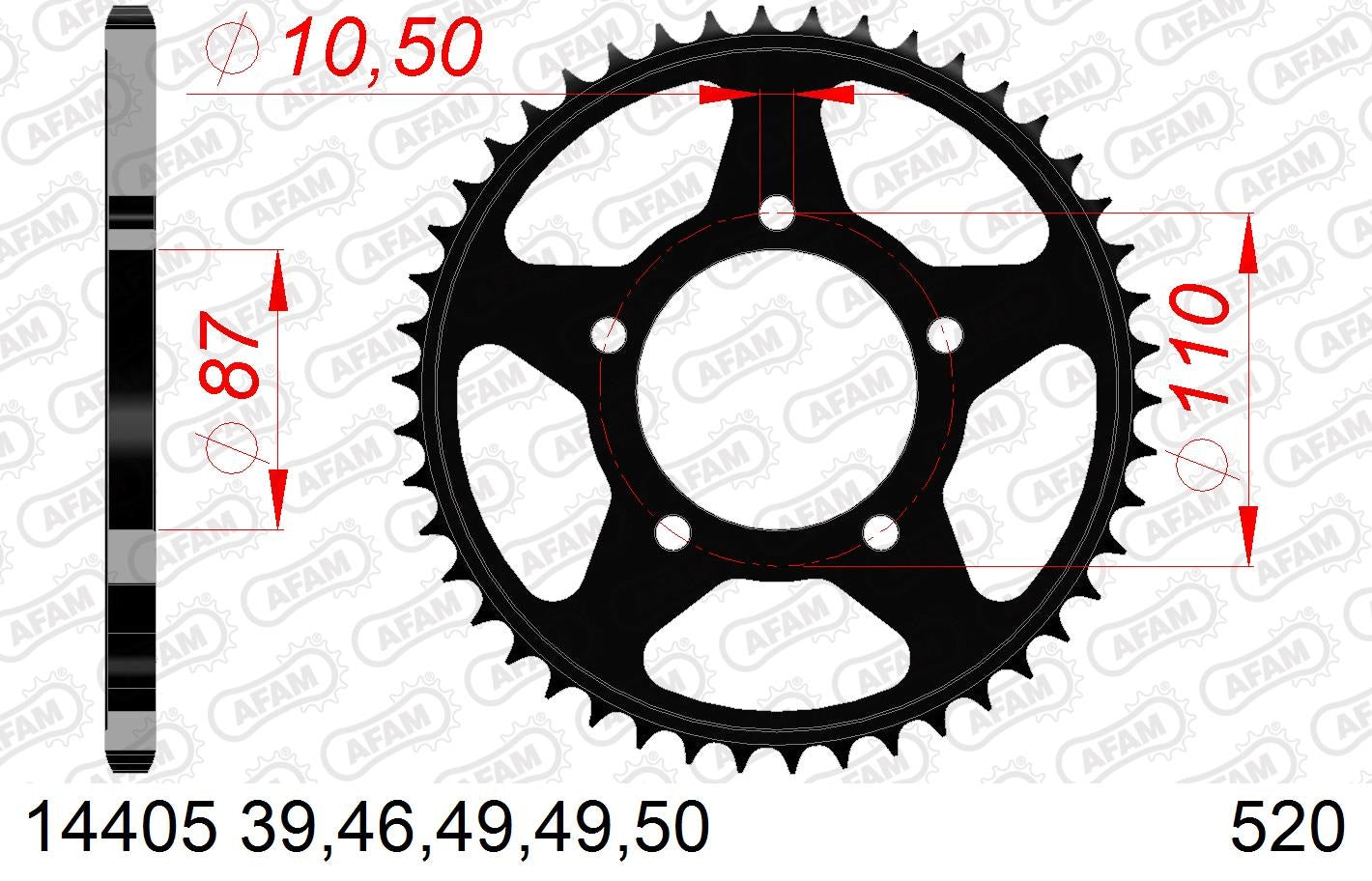 CORONA AFAM ACERO 525X39 SUZUKI