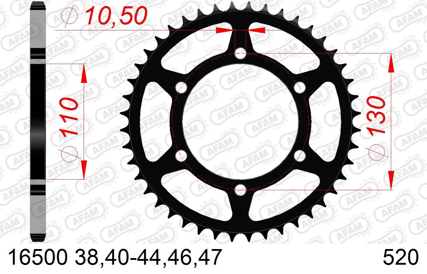 CORONA AFAM ACERO 520 x 43 KAWASAKI