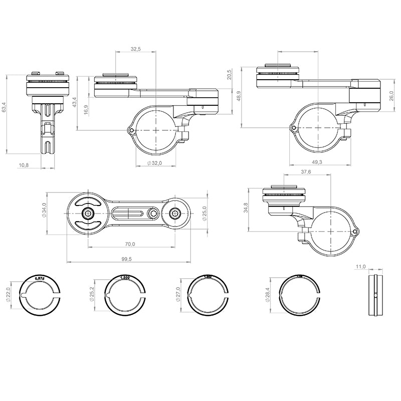 SP SOPORTE MOTO MOUNT PRO CHROME