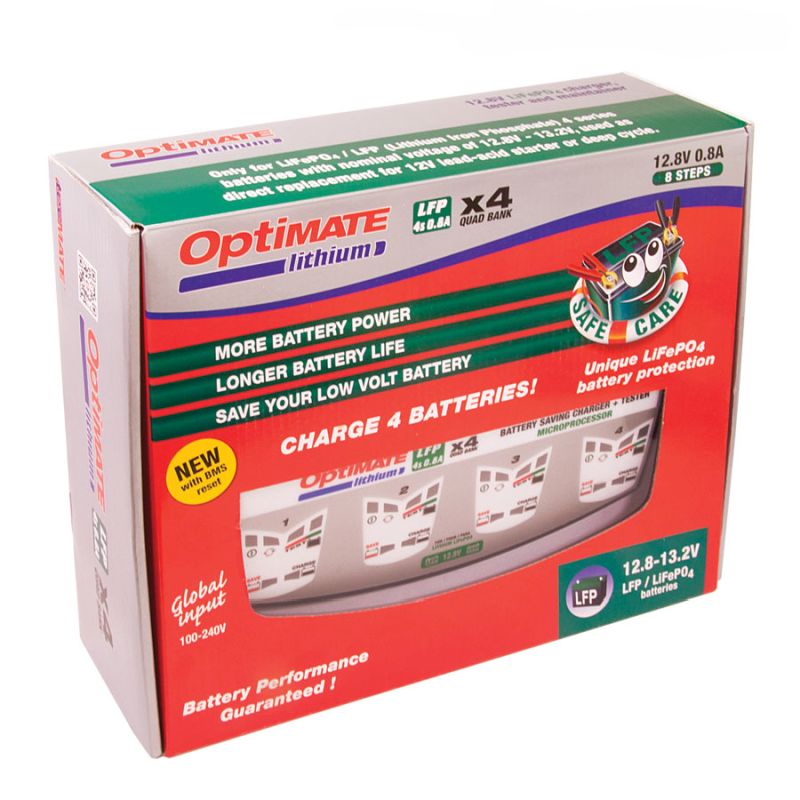 CARGADOR/MANTENEDOR DE BATERÍAS OPTIMATE LITHIUM 4S 4 X 0,8A TM-484
