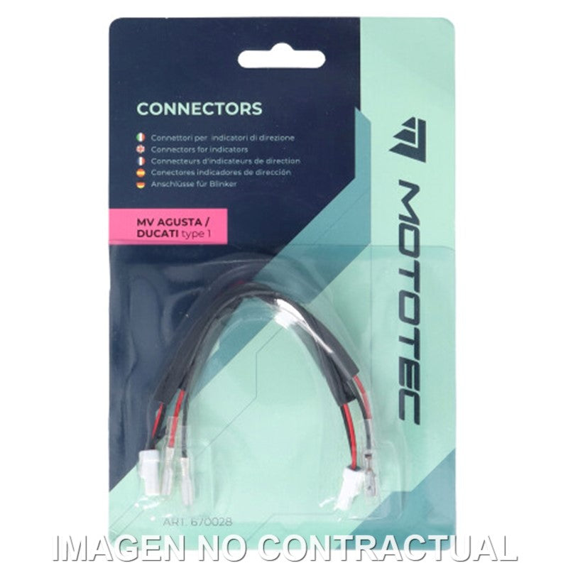 PAR DE CONECTORES MOTOTEC PARA INTERMITENTES MV AGUSTA/DUCATI (TIPO 1)