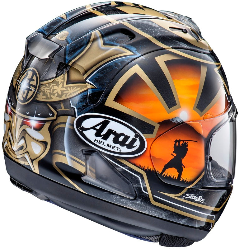 CASCO ARAI RX-7 V PEDROSA GOLD SPIRIT
