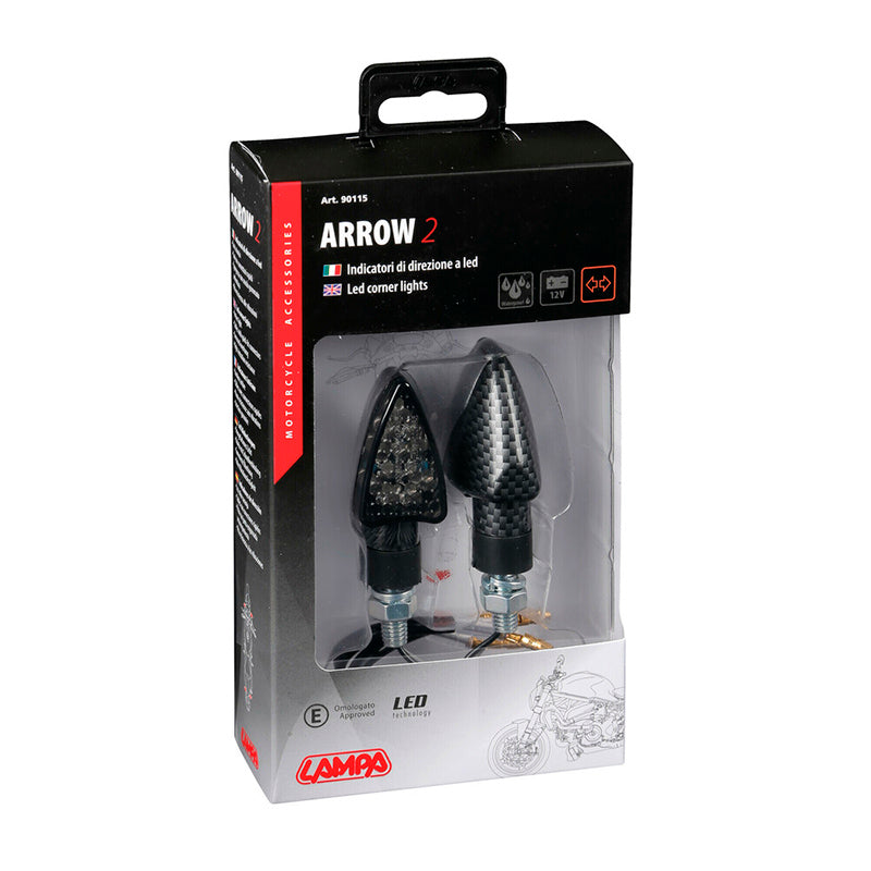 ARROW-2, INTERMITENTES CON LED - 12V LED - CARBON