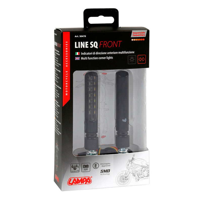 LINE SQ FRONT, INTERMITENTES DE LED SECUENCIAL Y LUZ DE POSICIÓN DELANTERA - 12V LED