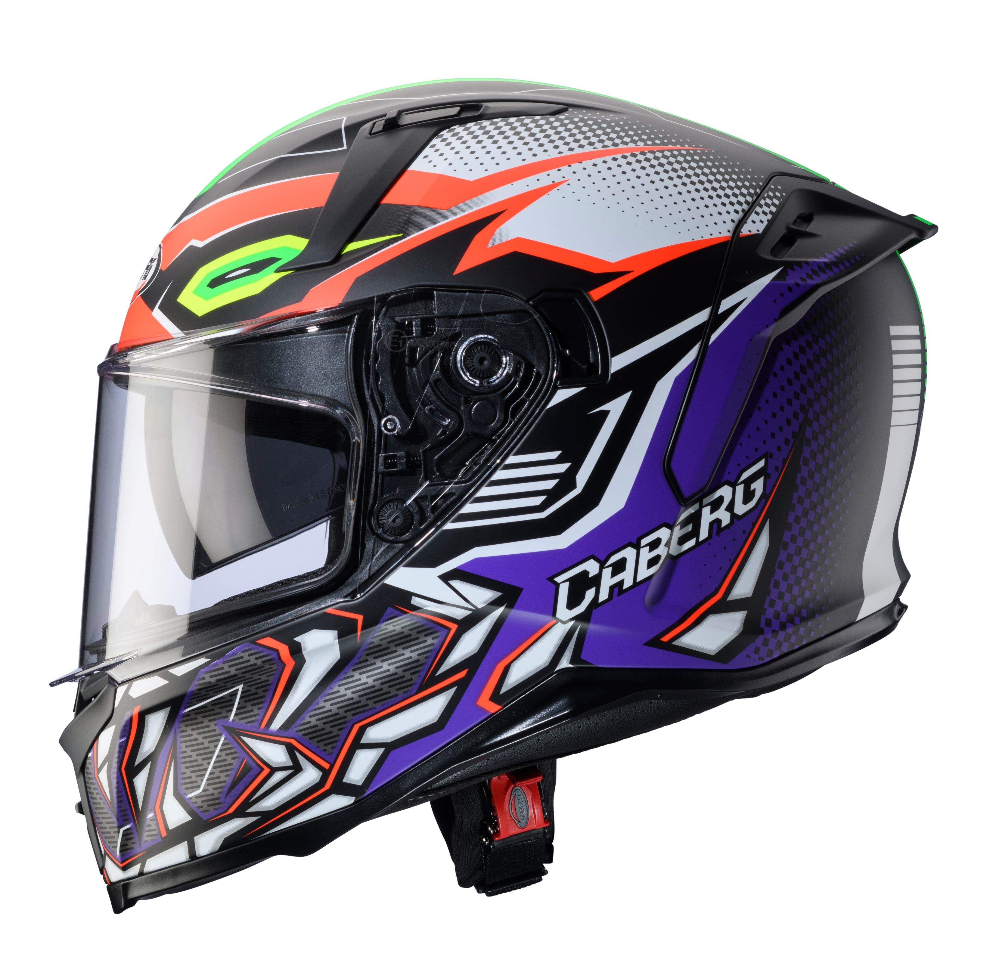 CASCO CABERG AVALON X GURKHA MATT BLACK/ORANGE FLUO/GREEN FLUO/PURPLE