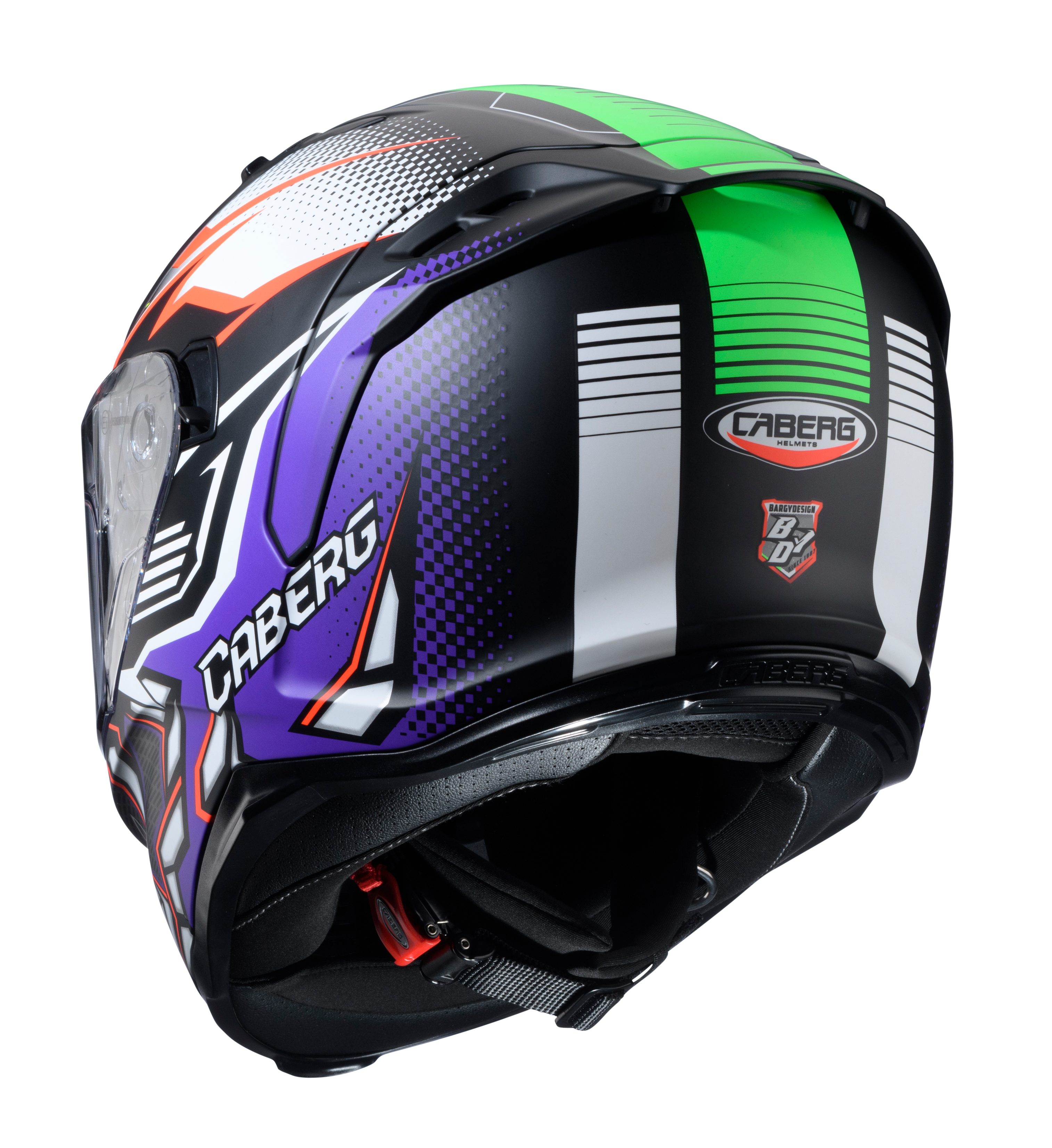 CASCO CABERG AVALON X GURKHA MATT BLACK/ORANGE FLUO/GREEN FLUO/PURPLE