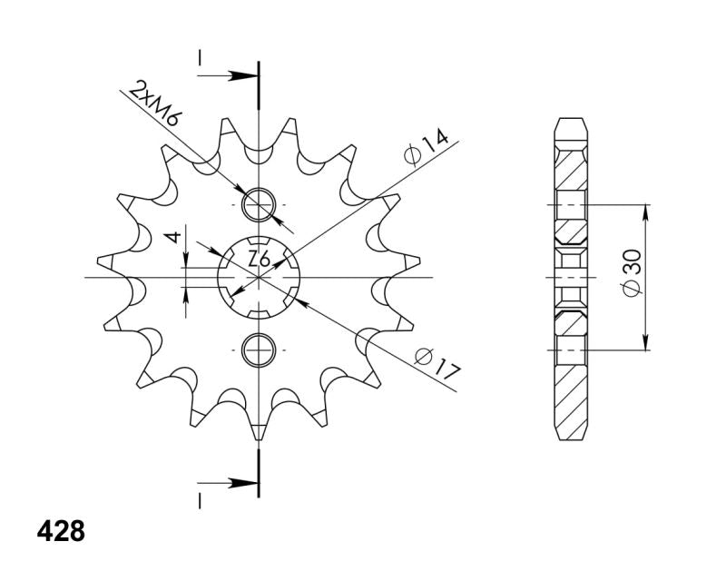 PIÑÓN SUPERSPROX KAWASAKI 428 X 14 - CST273X14