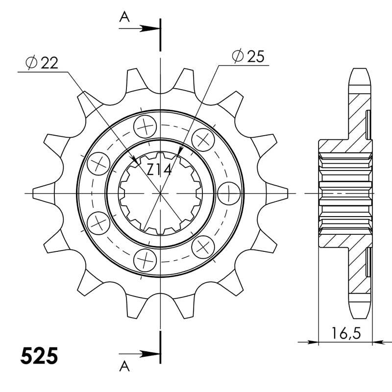 PIÑÓN SUPERSPROX DUCATI 525 X 15 - CST4054X15