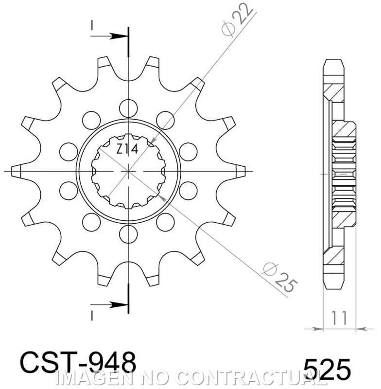PIÑÓN SUPERSPROX MV AGUSTA 525 X 15 - CST948X15