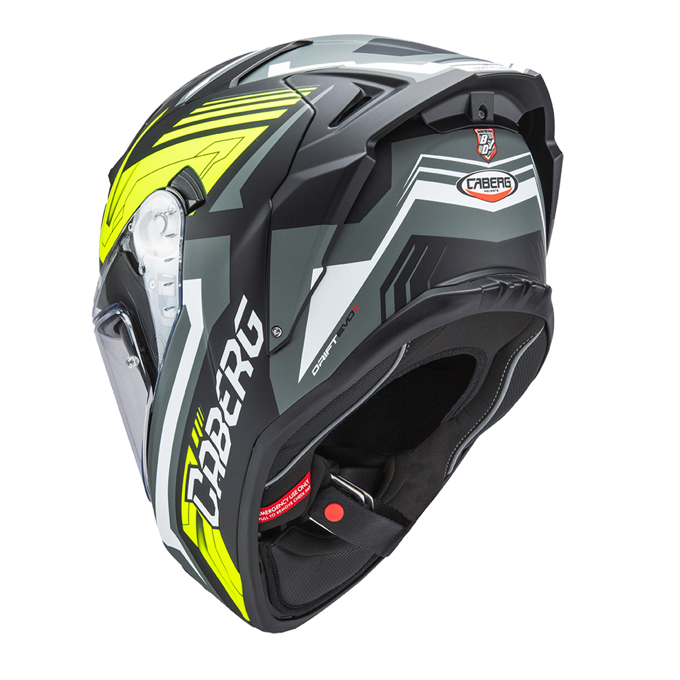 CASCO CABERG DRIFT EVO II JARAMA MATT BLACK/GREY/YELLOW FLUO