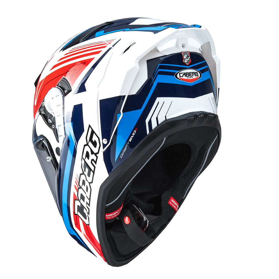 CASCO CABERG DRIFT EVO II JARAMA WHITE/RED/BLUE