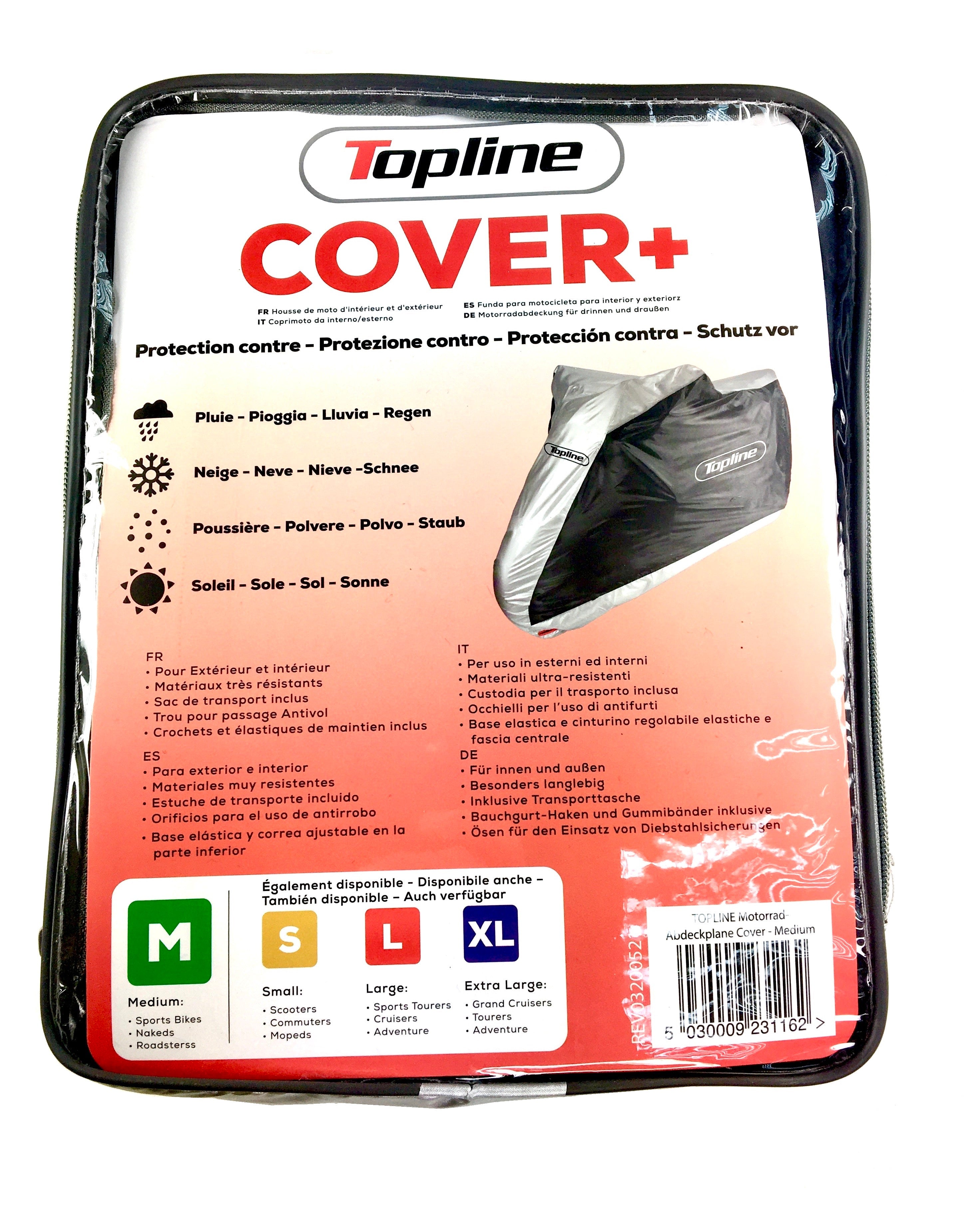 FUNDA PROTECTORA MOTO TOPLINE GRIS TALLA M