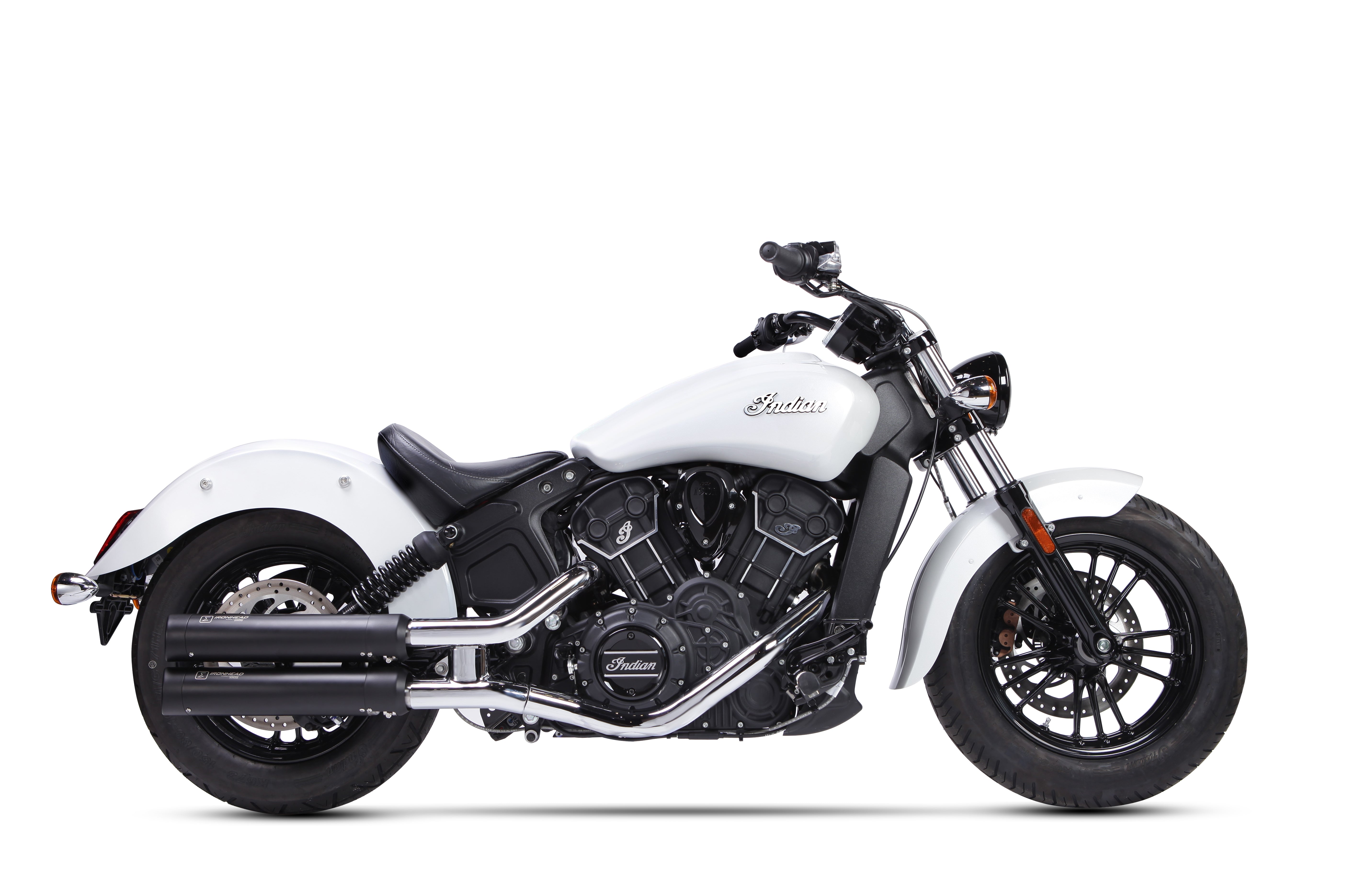 ESCAPE IXIL SLIP ON (UPPER MUFFLER) - IRONHEAD ROUND BLACK - INDIAN SCOUT BOBBER 15-23