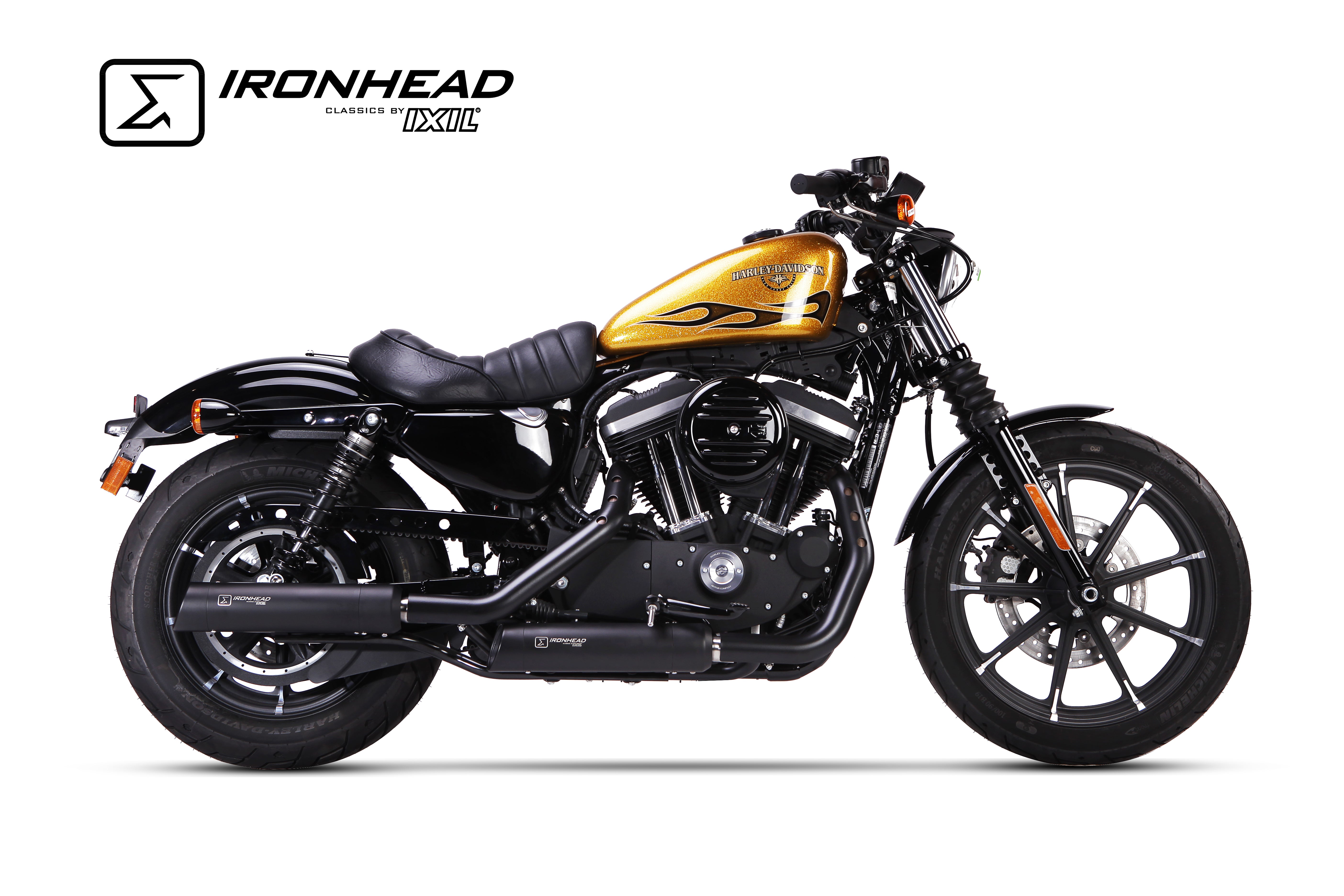 ESCAPE IXIL SLIP ON (LOWER MUFFLER) - IRONHEAD ROUND BLACK - H-D SPORTSTER XL 1200 2014-2016
