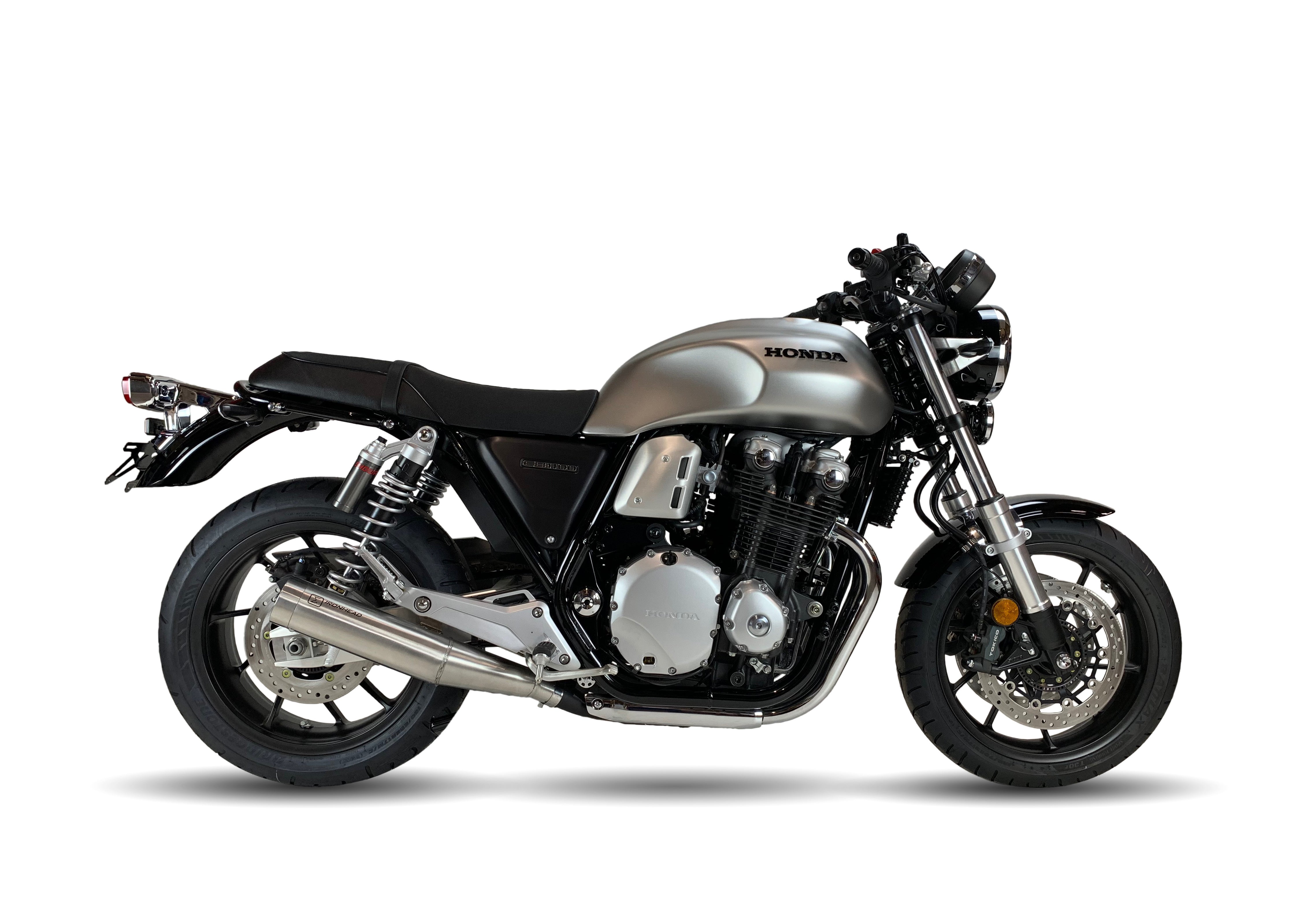 ESCAPE IXIL SLIP ON (RIGHT MUFFLER) - IRONHEAD ROUND MATT INOX - HONDA CB 1100 EX - RS 16-20 (SC78)