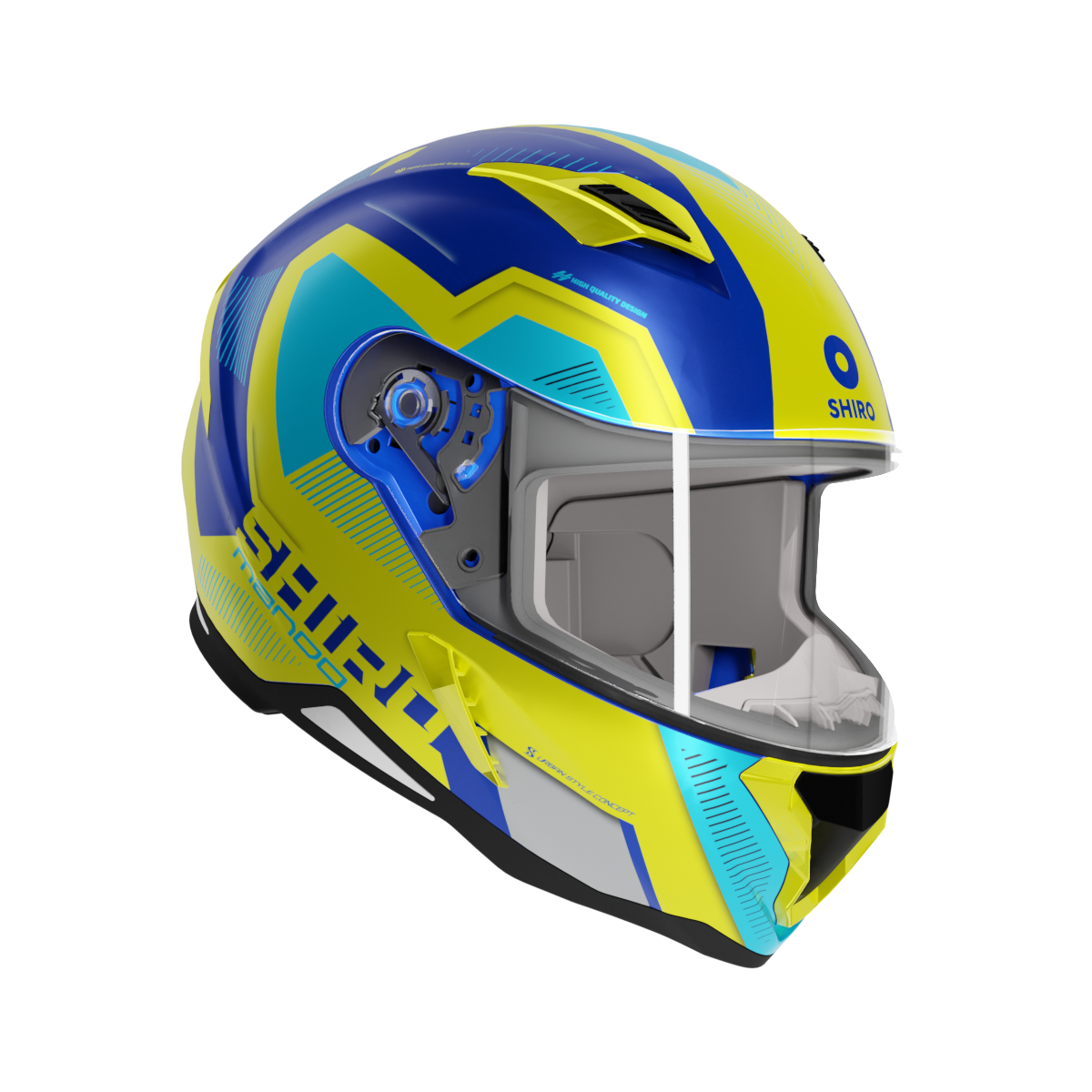 CASCO SHIRO HUNTER MANDO MATT BLUE/YELLOW