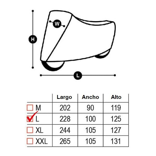 FUNDA PROTECTORA MOTO TOPLINE TALLA L