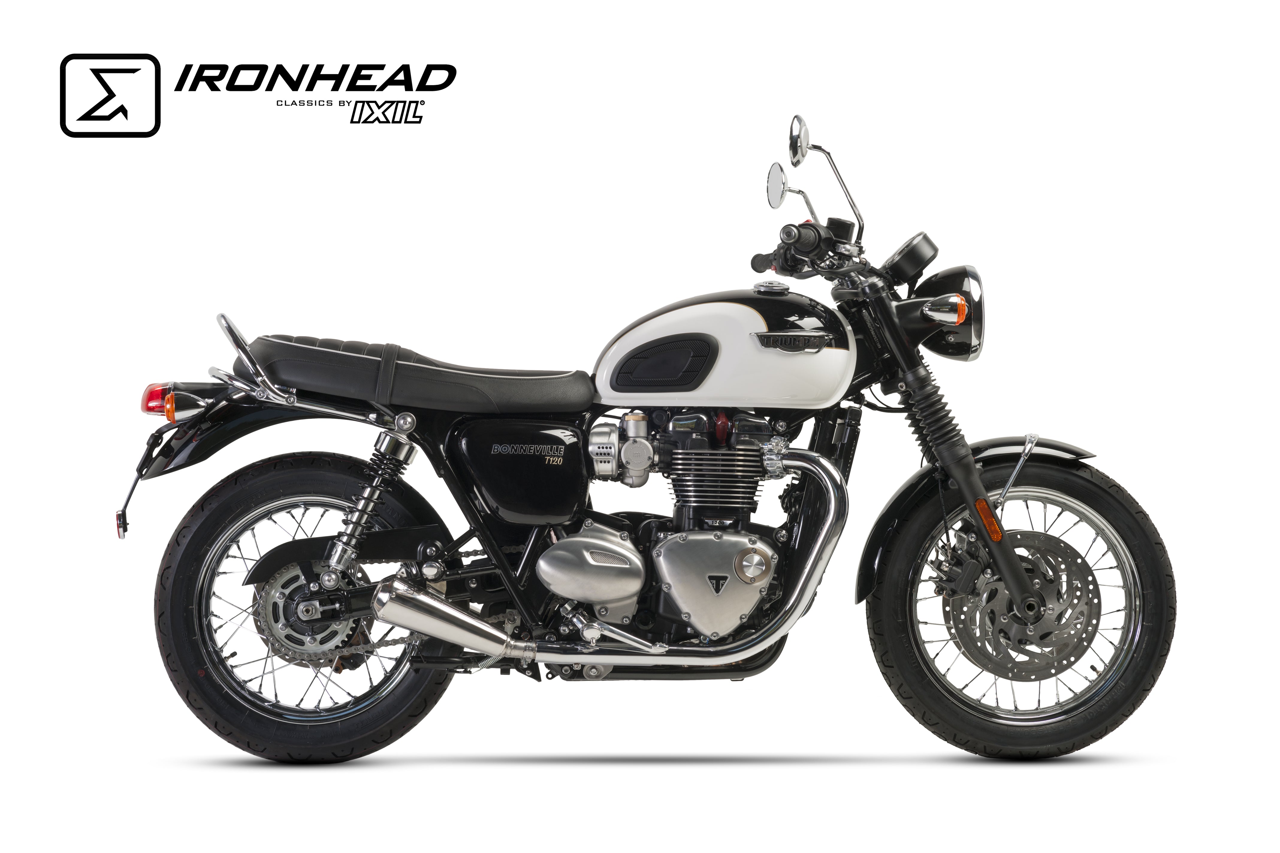 ESCAPE IXIL SLIP ON (RIGHT MUFFLER) - IRONHEAD CONICAL MATT INOX - TRIUMPH BONNEVILLE - T120 2016 (DU01)