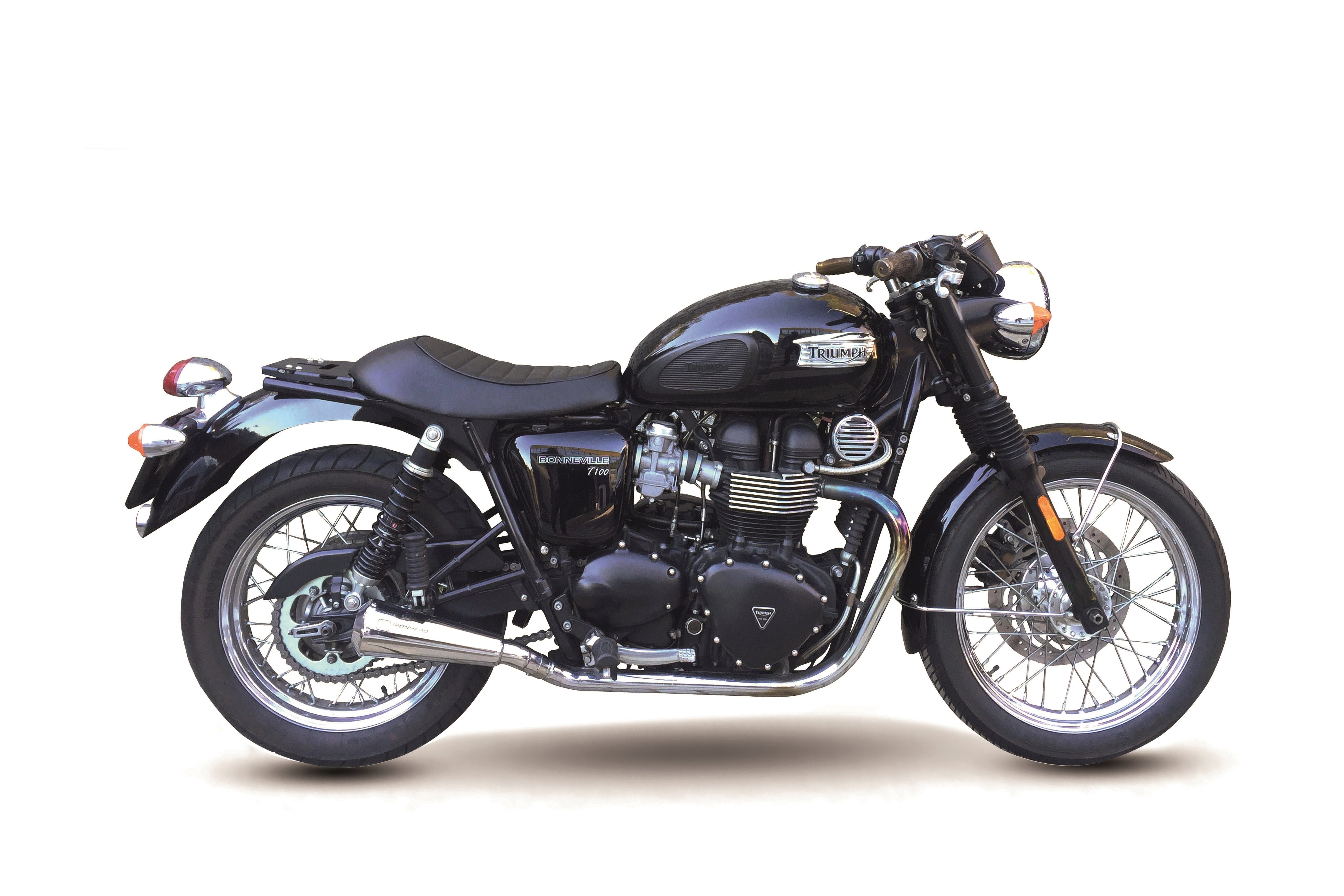 ESCAPE IXIL SLIP ON (LEFT MUFFLER) - IRONHEAD CONICAL MATT INOX - TRIUMPH BONNEVILLE - T100 865