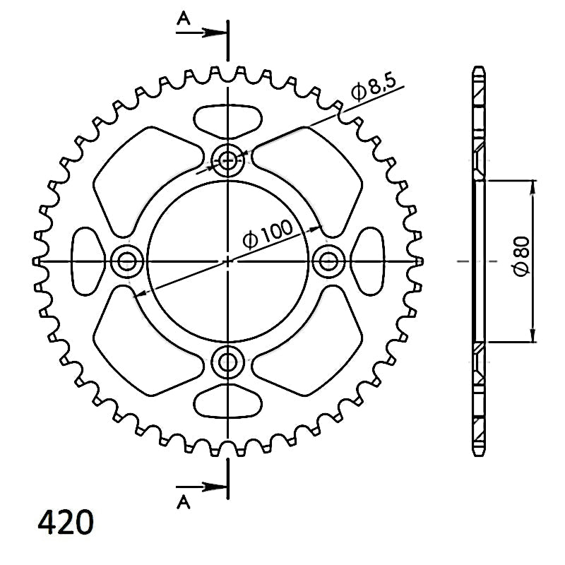CORONA SUPERSPROX ALUMINIO HONDA 420 X 110 - RAL1214X46BLK