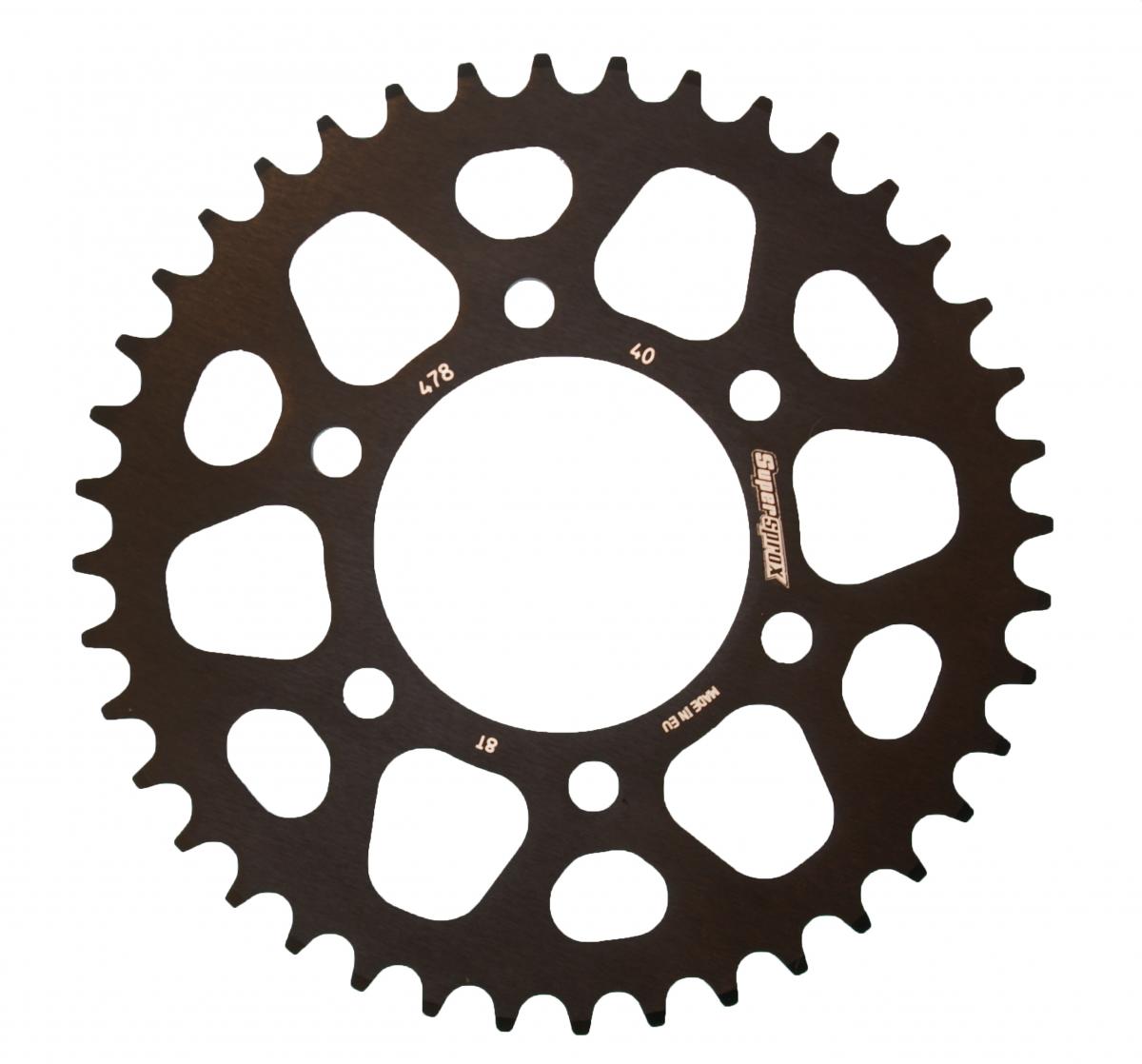 CORONA SUPERSPROX ALUMINIO KAWASAKI 520 X 40 - RAL478X40BLK