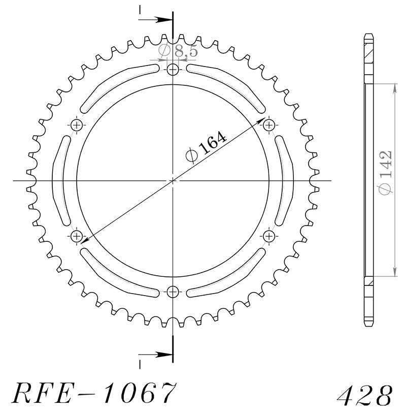 CORONA SUPERSPROX ACERO HYOSUNG 428 X 52 - RFE1067X52BLK