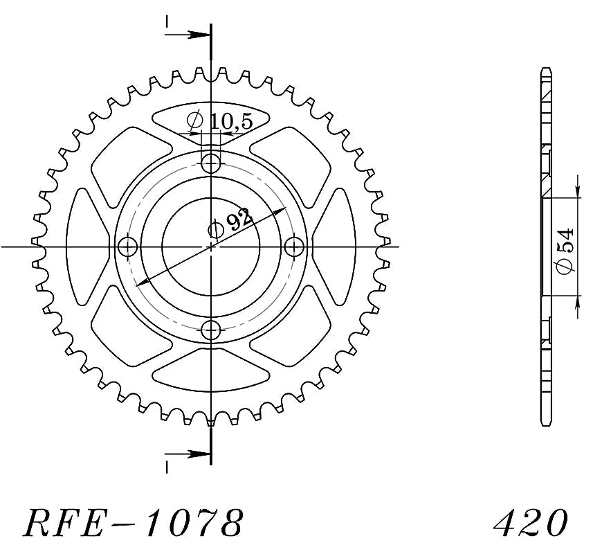 CORONA SUPERSPROX ACERO YAMAHA 420 X 47 - RFE1078X47BLK