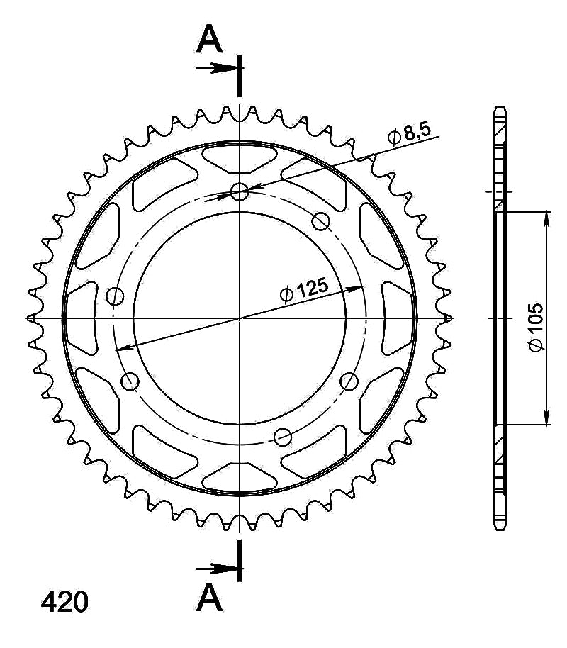 CORONA SUPERSPROX ACERO DERBI - YAMAHA - RFE1131X50BLK