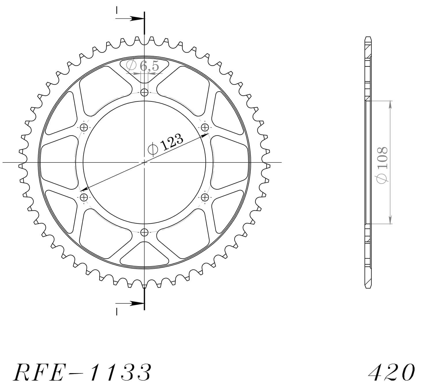 CORONA SUPERSPROX ACERO APRILIA - DERBI 420 X 53 - RFE1133X53BLK