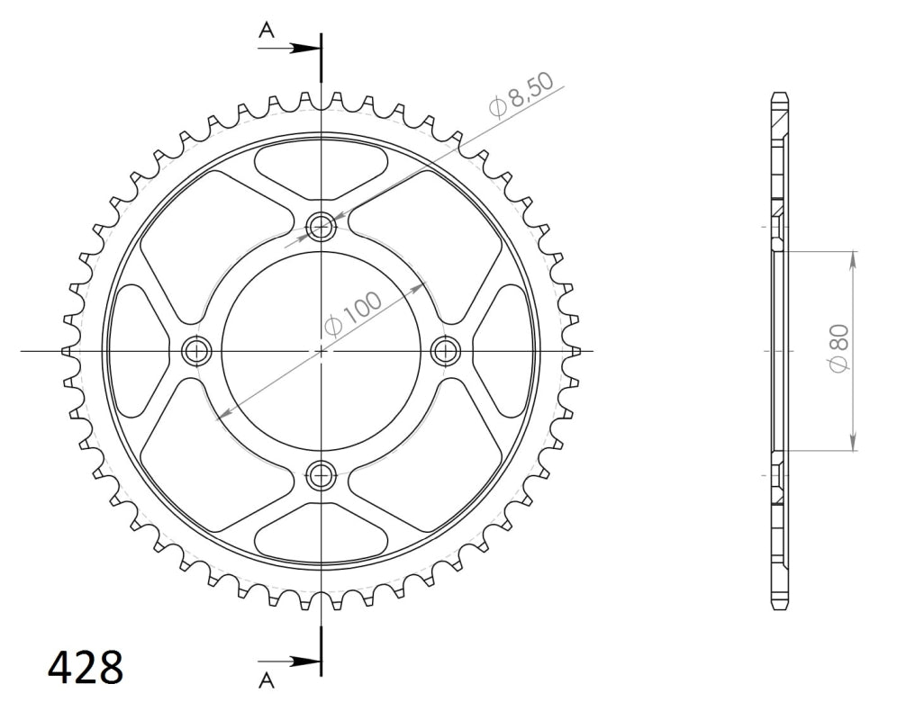 CORONA SUPERSPROX ACERO HONDA 428 X 50 - RFE1204X50BLK