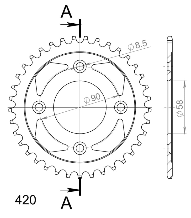 CORONA SUPERSPROX ACERO HONDA 420 X 37 - RFE1213X37BLK