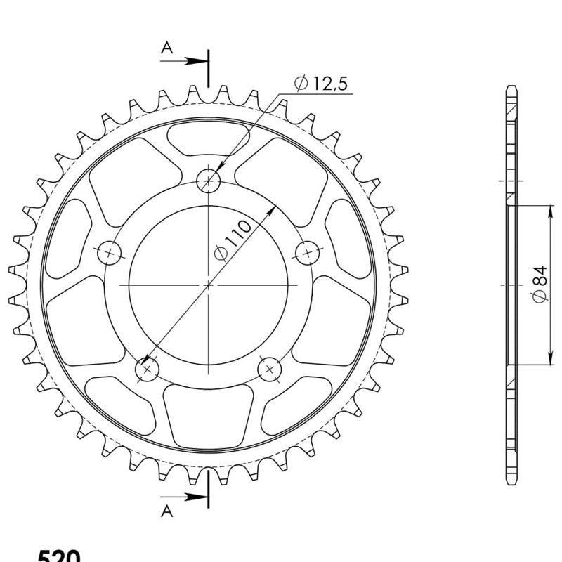 CORONA SUPERSPROX ACERO HONDA 520 X 40 - RFE1225X40BLK