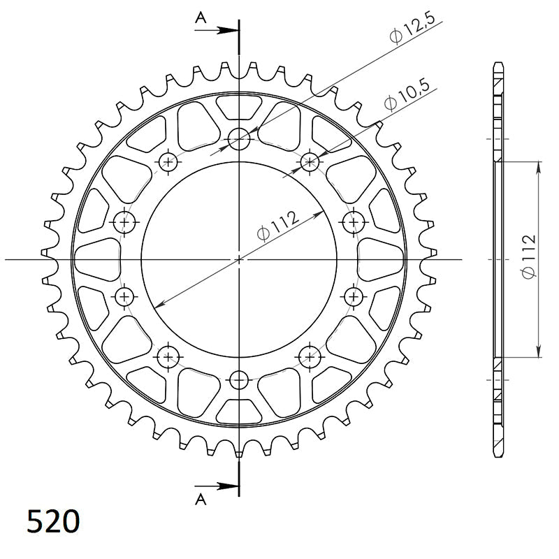 CORONA SUPERSPROX ACERO HONDA 520 X 43 - RFE1303X43BLK