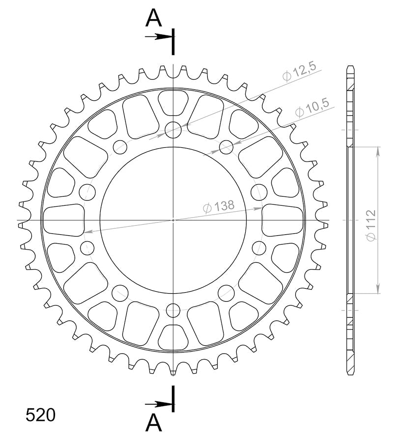CORONA SUPERSPROX ACERO HONDA 520 X 45 - RFE1303X45BLK
