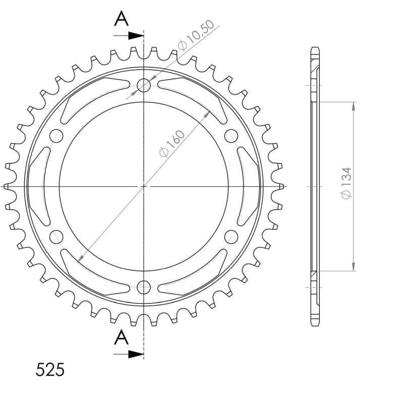 CORONA SUPERSPROX ACERO HONDA 525 X 41 - RFE1307X41BLK