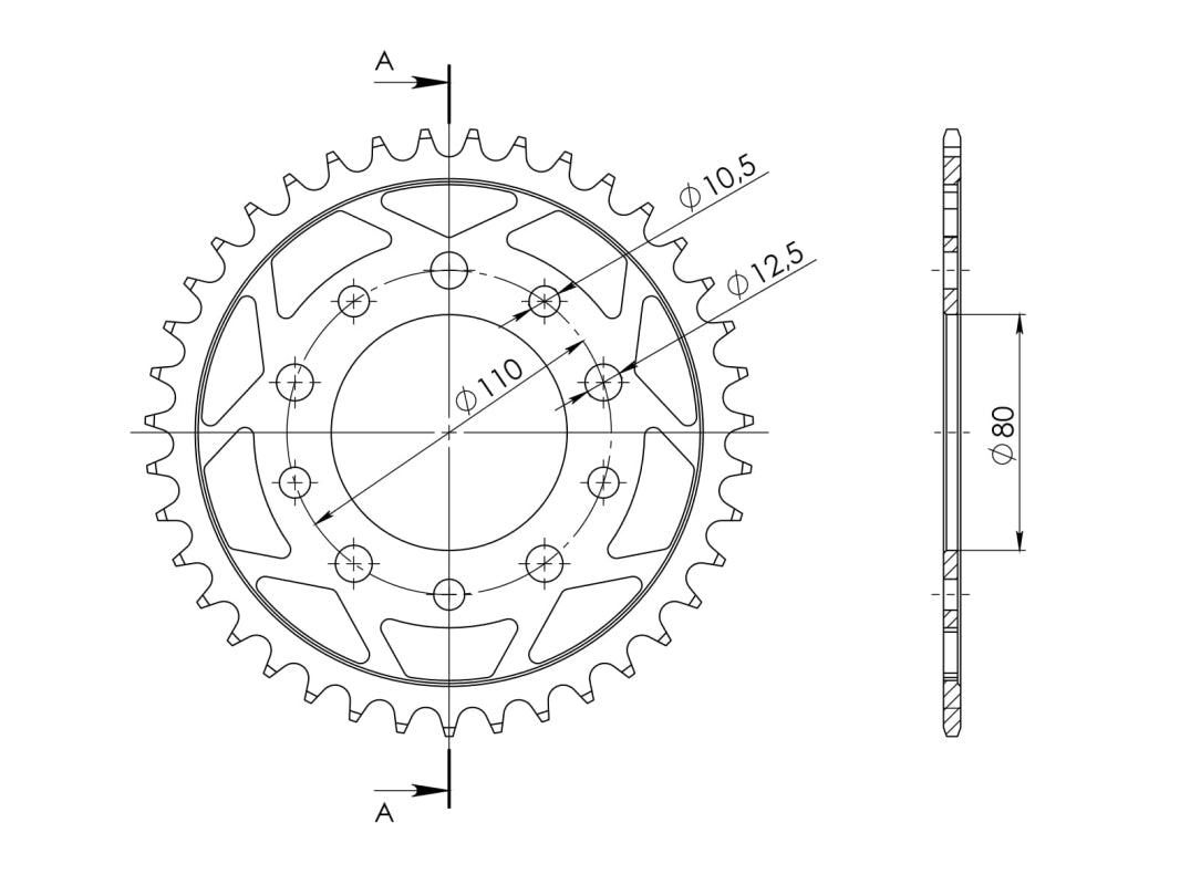 CORONA SUPERSPROX ACERO HONDA 530 X 39 - RFE1334X39BLK