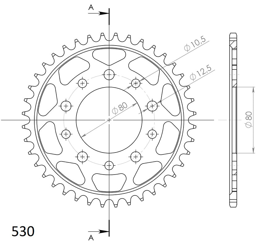 CORONA SUPERSPROX ACERO HONDA 530 X 40 - RFE1334X40BLK