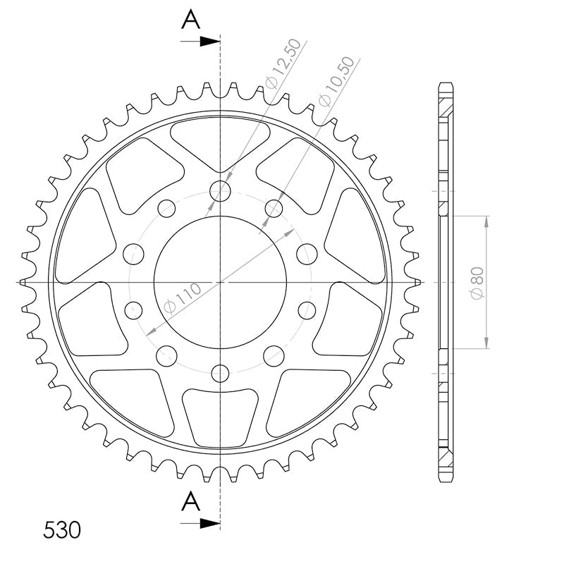 CORONA SUPERSPROX ACERO HONDA 530 X 45 - RFE1334X45BLK