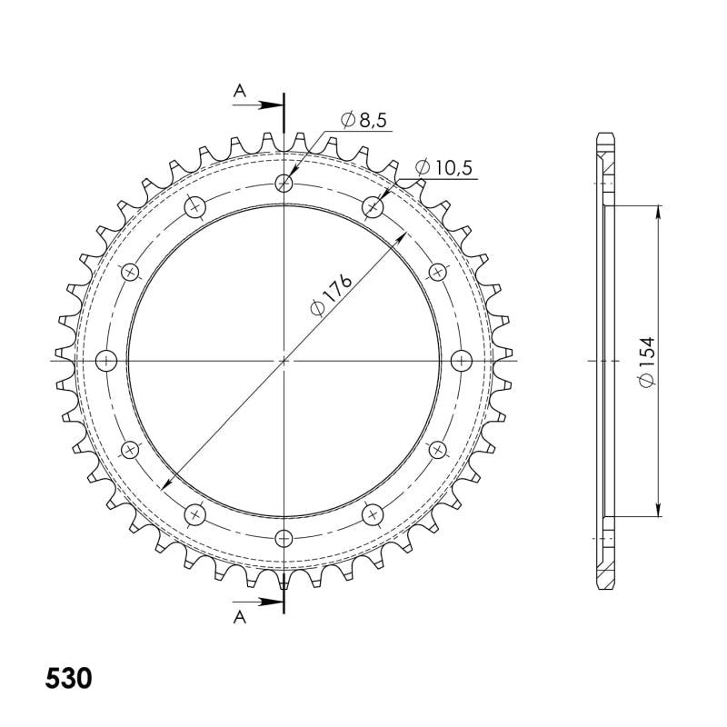 CORONA SUPERSPROX ACERO HONDA 530 X 43 - RFE1340X43BLK