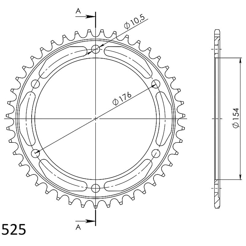 CORONA SUPERSPROX ACERO HONDA 525 X 43 - RFE1346X43BLK