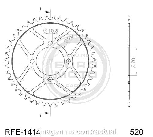 CORONA SUPERSPROX ACERO KAWASAKI 520 X 43 - RFE1414X43BLK